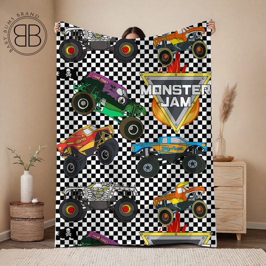 RTS MONSTER TRUCKS DOUBLE SIDED MINKY BLANKET
