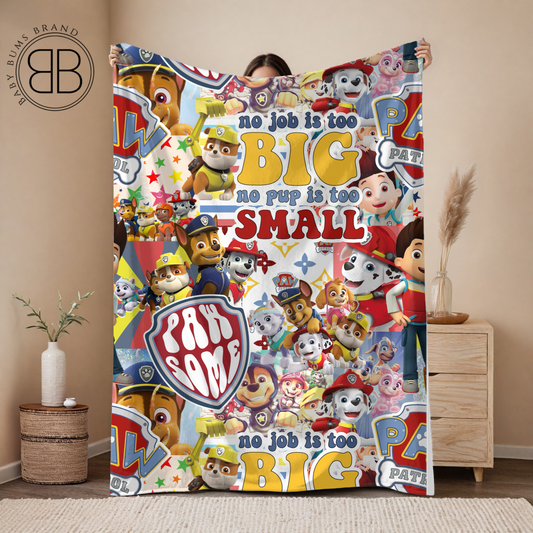 RTS PUPS COLLAGE DOUBLE SIDED MINKY BLANKET