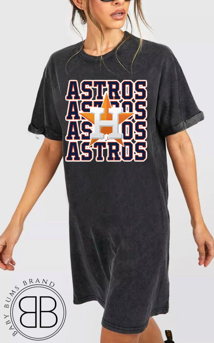 RTS A HOUSTON T-SHIRT DRESS - Baby Bums Clothing 