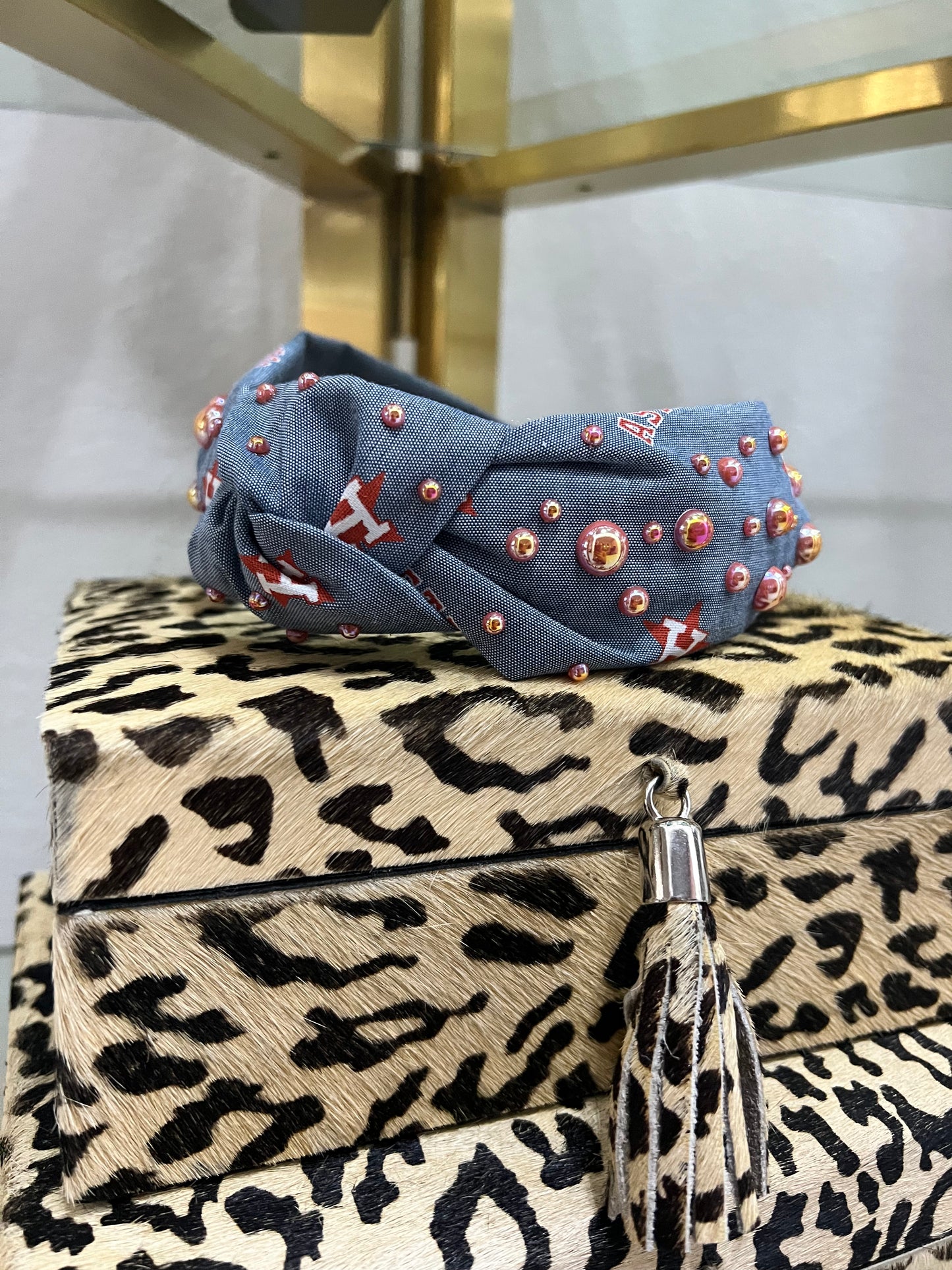 DENIM JEWEL HTOWN HEADBAND - Baby Bums Clothing