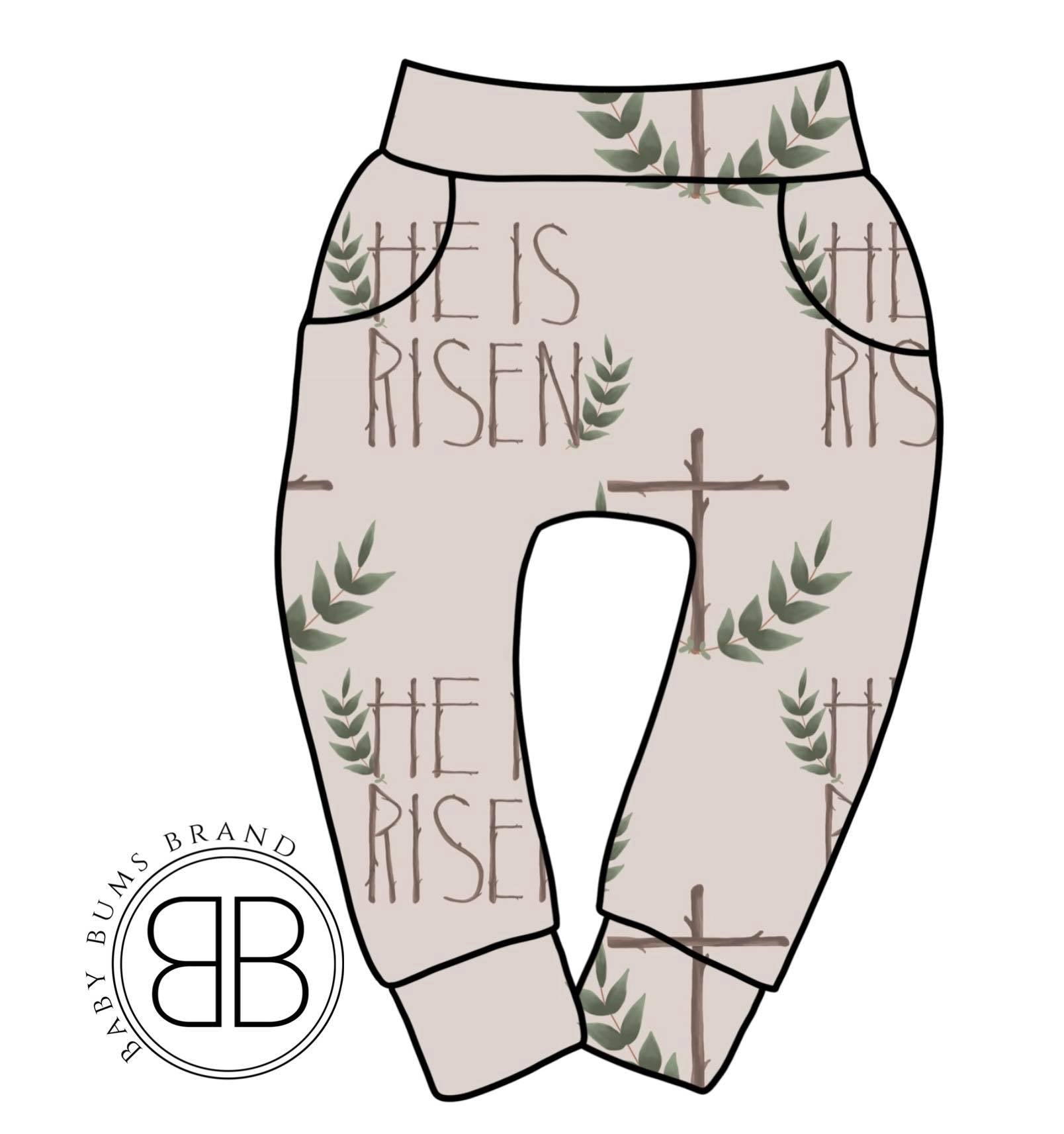 RTS HE IS RISEN LUCAS JOGGERS - Baby Bums Clothing 