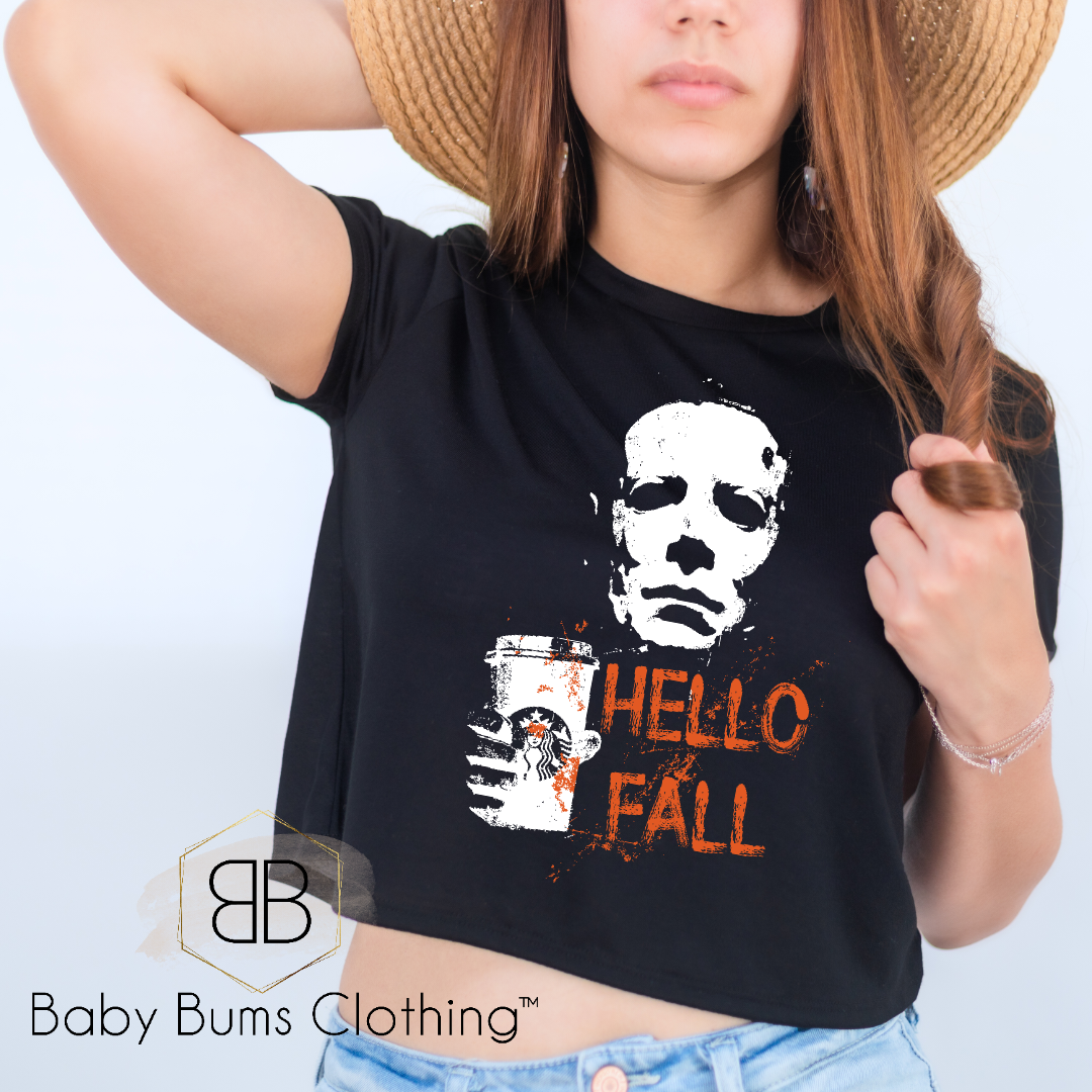 HELLO FALL HORROR ADULT UNISEX T-SHIRT - Baby Bums Clothing 