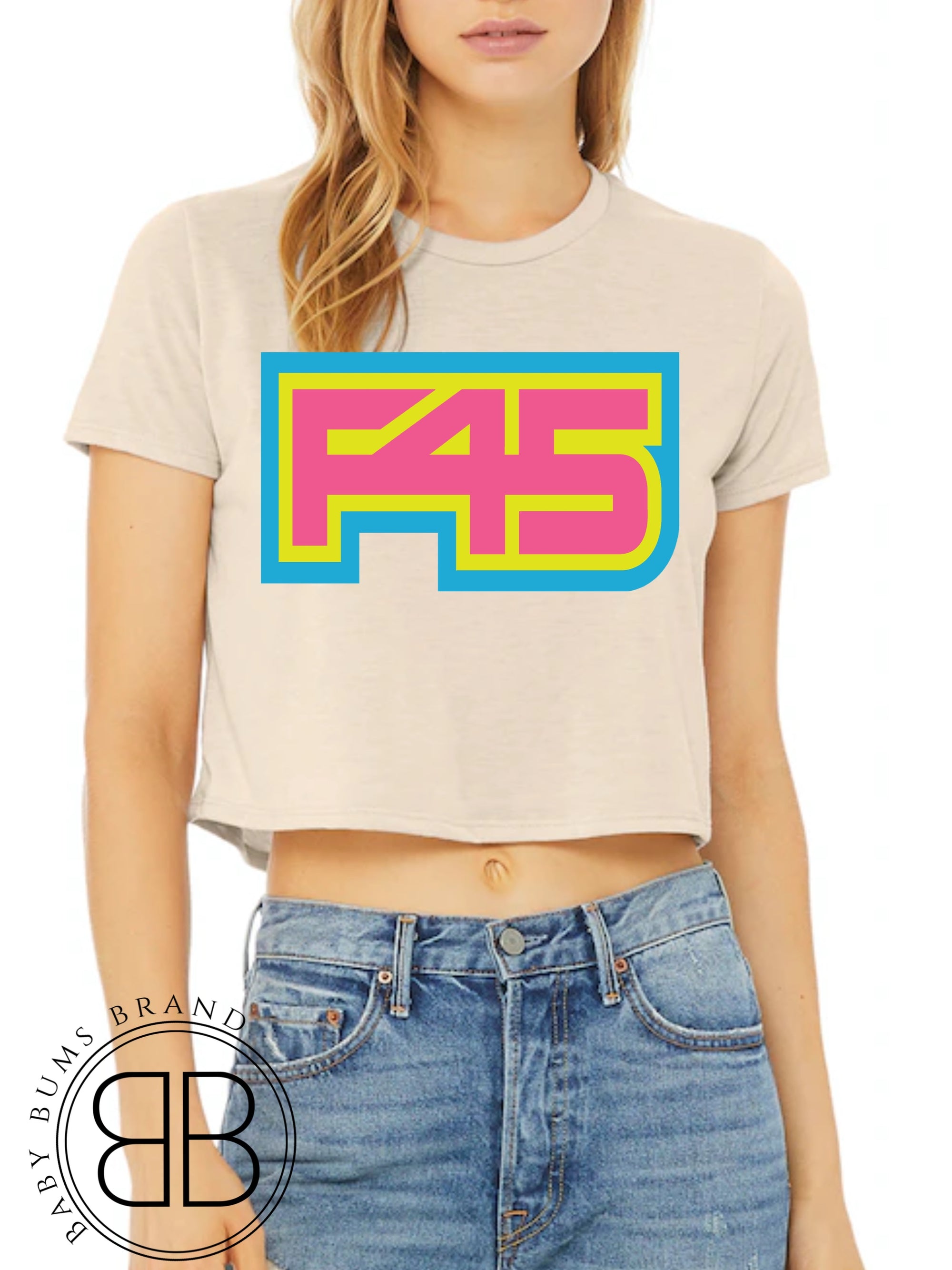 RTS ADULT 2XL CROP TOP NEON F45 - Baby Bums Clothing 