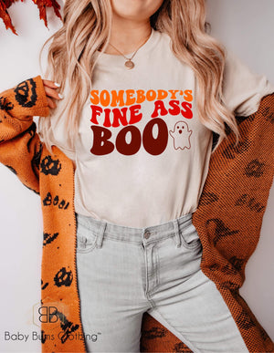 FINE ASS BOO ADULT UNISEX T-SHIRT - Baby Bums Clothing 