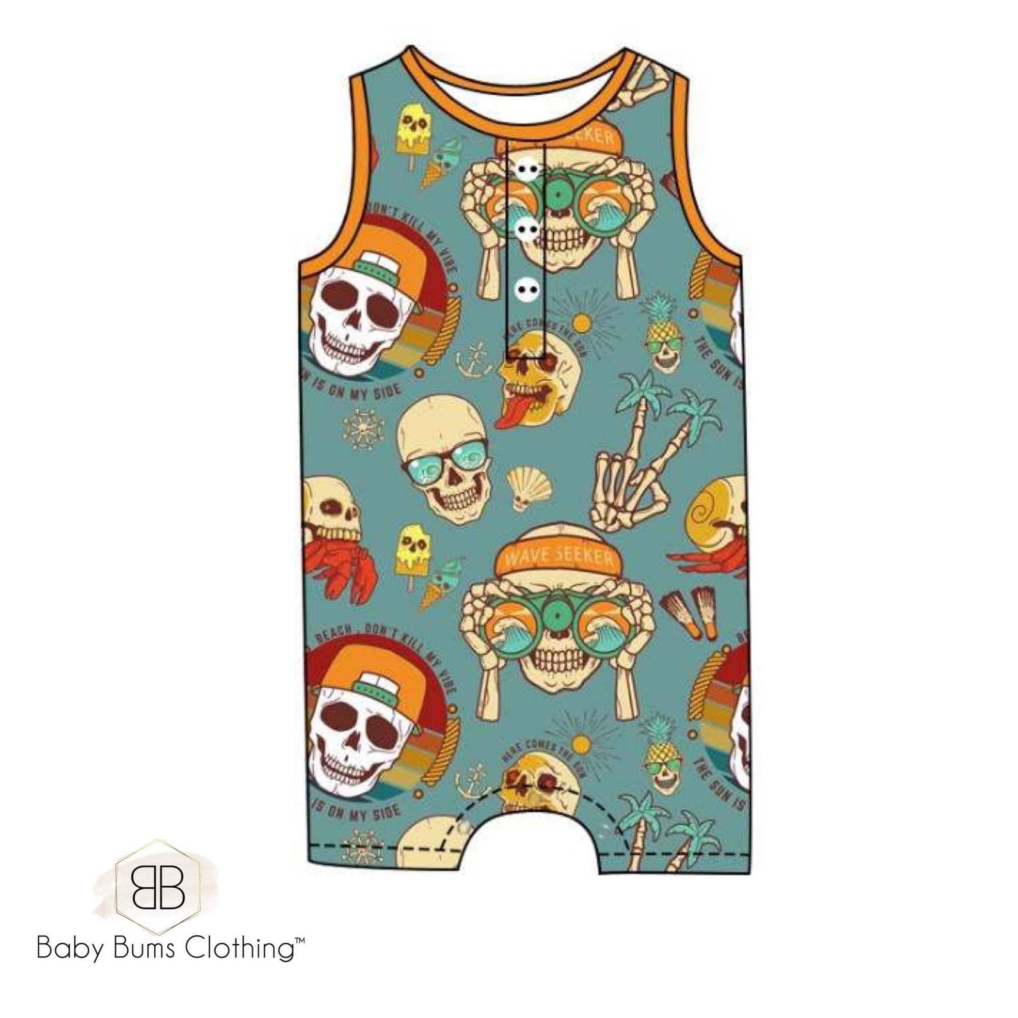 RTS DON’T KILL MY VIBE HENLEY ROMPER - Baby Bums Clothing 