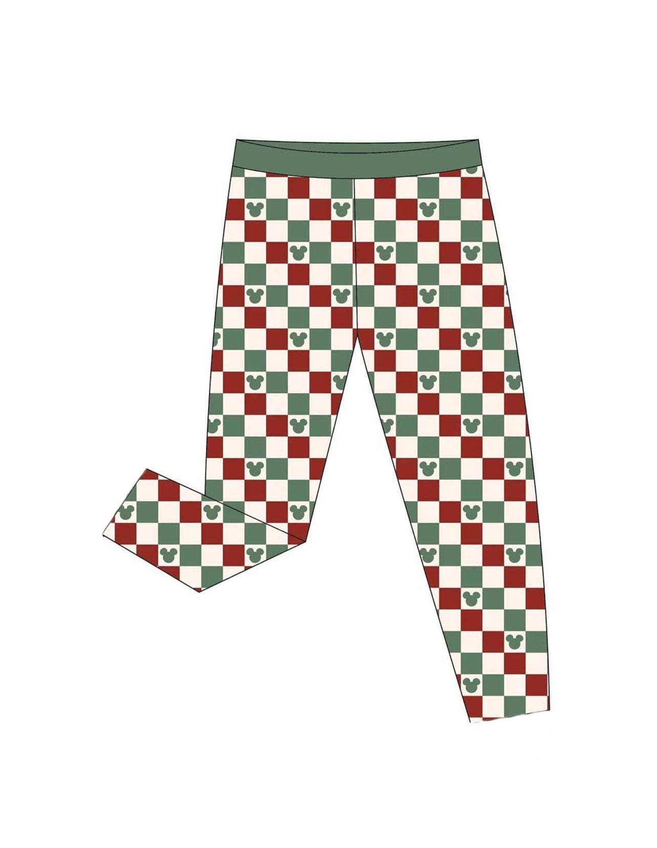 RTS CHRISTMAS MOUSE CHECK BAMBOO UNISEX WIDE LEG PANTS - Baby Bums Clothing 