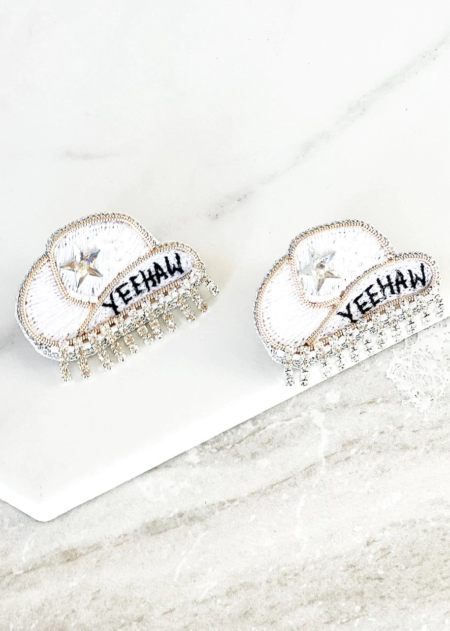 YEEHAW COWBOY HAT 14K GOLD EARRINGS - Baby Bums Clothing