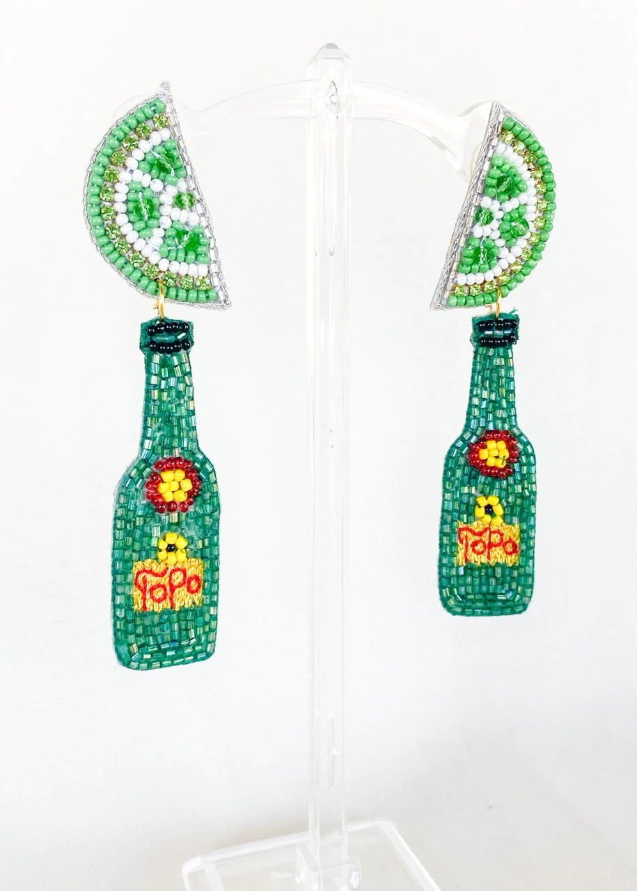 LIME TOPO 14K GOLD EARRINGS - Baby Bums Clothing