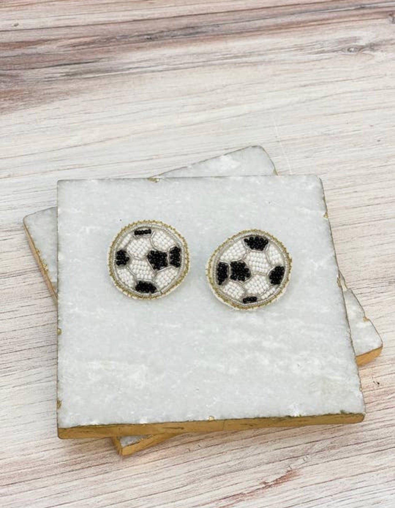 SOCCER BALL STUD EARRINGS - Baby Bums Clothing