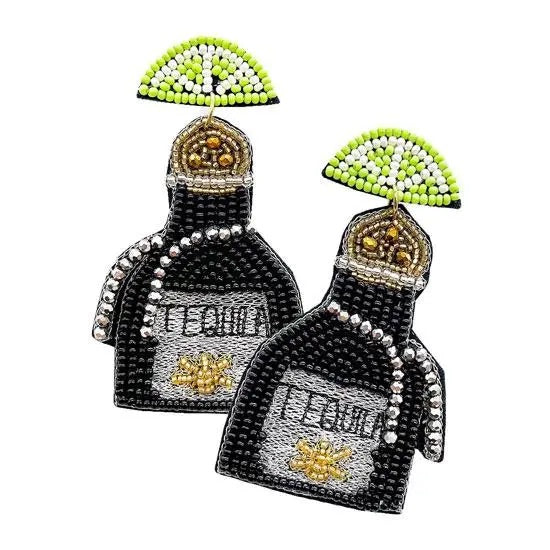 BLACK TEQUILA EARRINGS - Baby Bums Clothing 