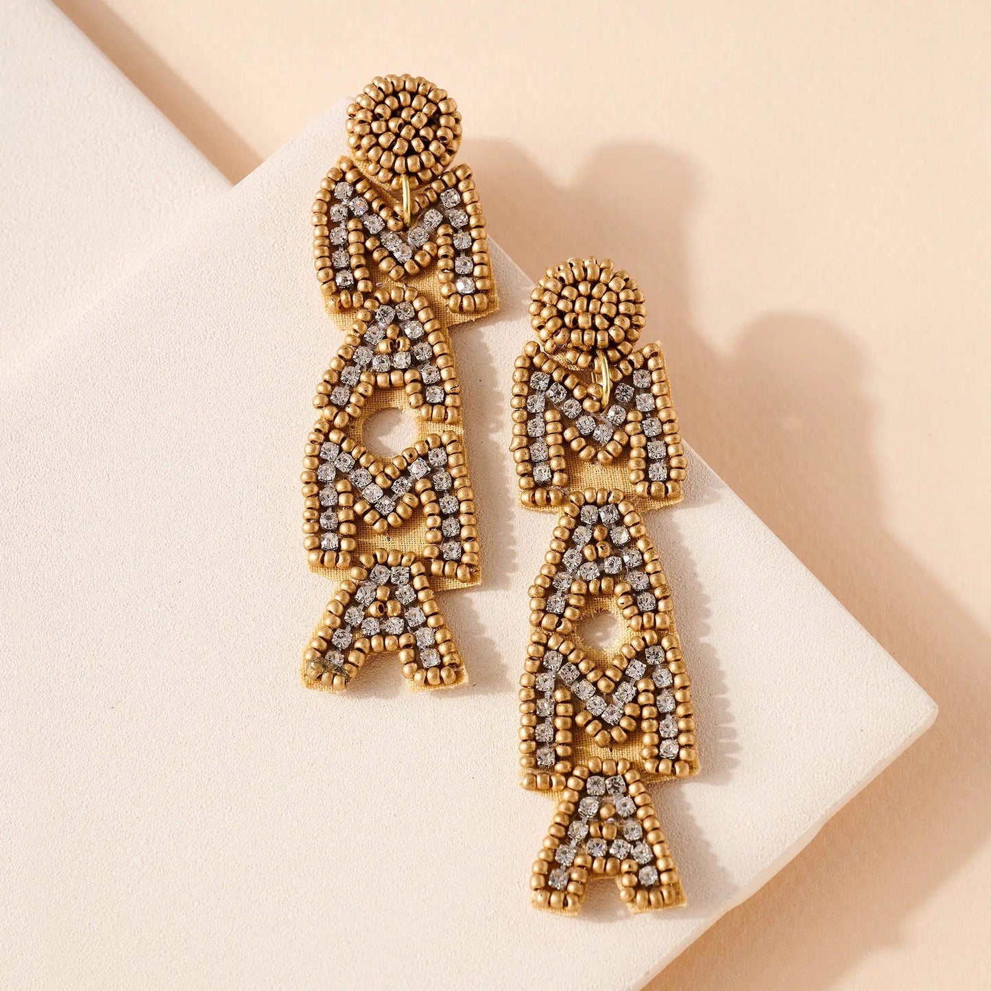 MAMA EARRINGS GOLD - Baby Bums Clothing
