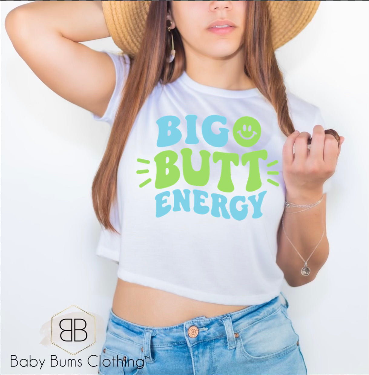 RTS ADULT CROP TOP BIG BUTT ENERGY - Baby Bums Clothing 