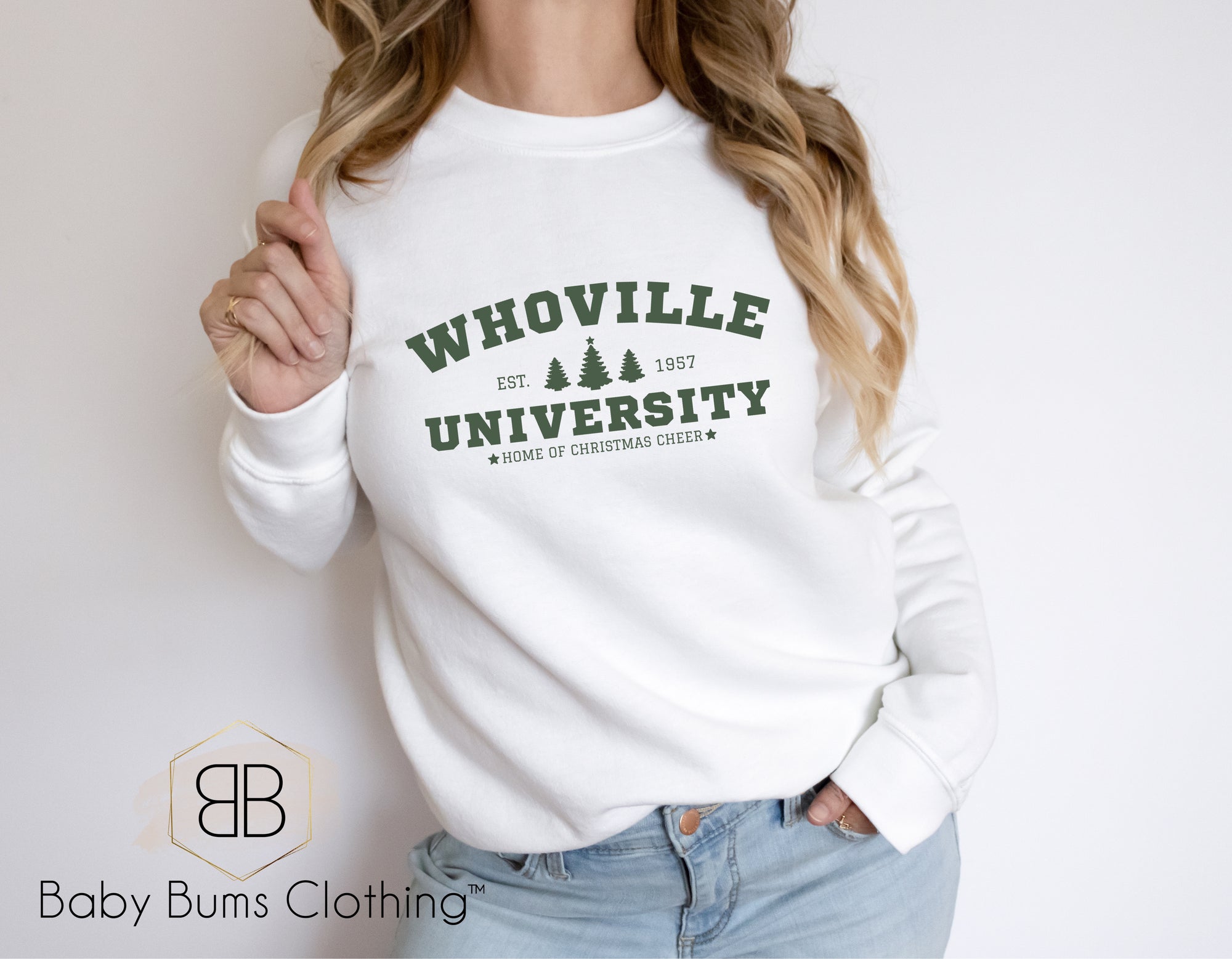 WHOVILLE UNIVERSITY IN GREEN ADULT UNISEX T-SHIRT - Baby Bums Clothing 