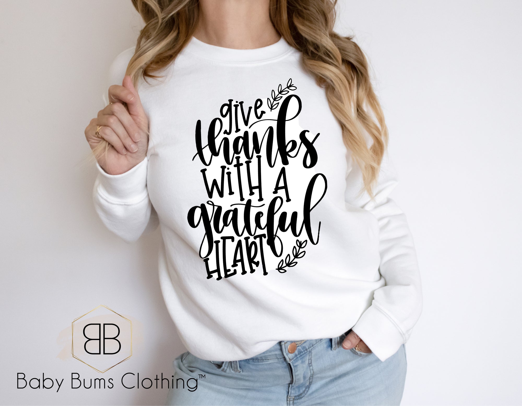 GIVE THANKS WITH A GRATEFUL HEART ADULT UNISEX T-SHIRT - Baby Bums Clothing 