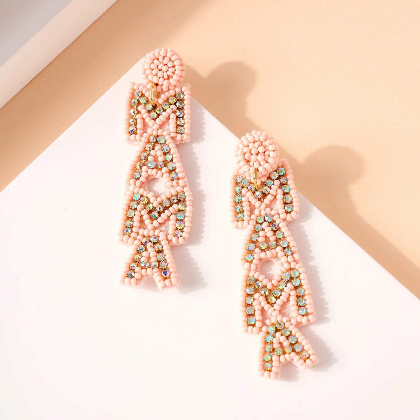 MAMA EARRINGS BLUSH - Baby Bums Clothing