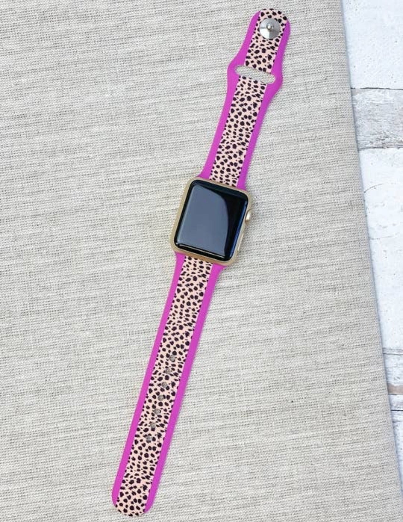 LEOPARD PURPLE STRIPE SILICONE SMART WATCH M/L - Baby Bums Clothing