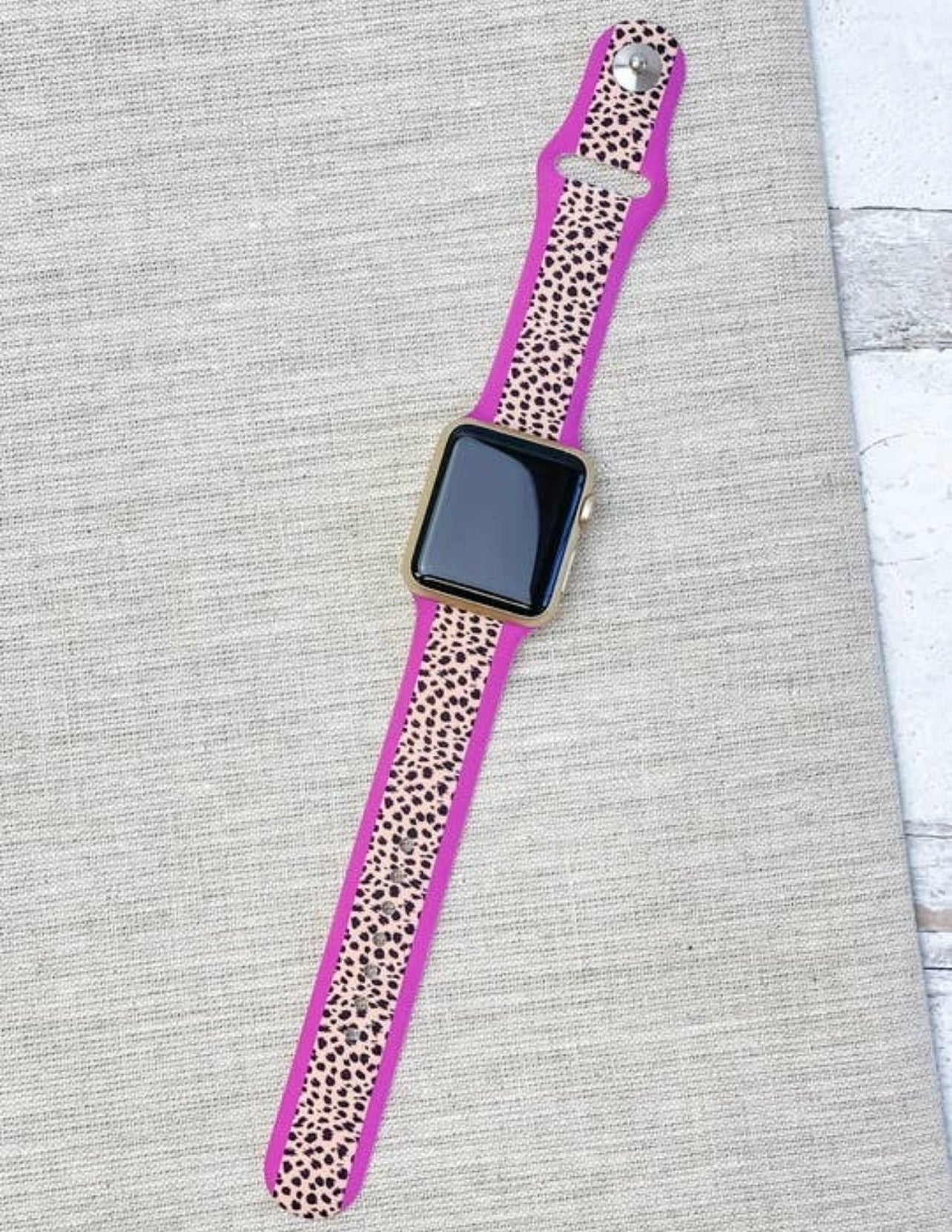 LEOPARD PURPLE STRIPE SILICONE SMART WATCH M/L - Baby Bums Clothing 