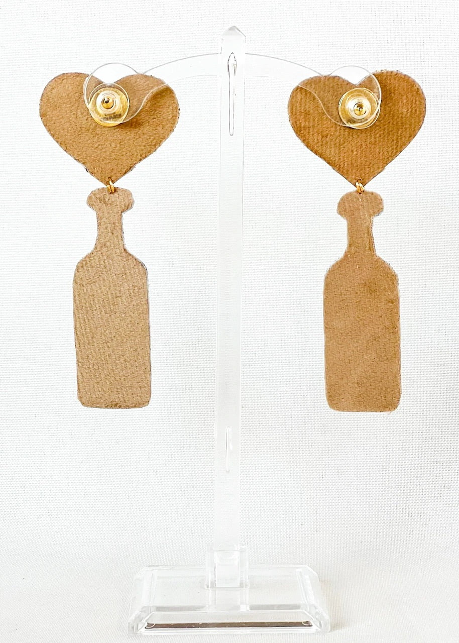V IS FOR VODKA 14K GOLD EARRINGS - Baby Bums Clothing