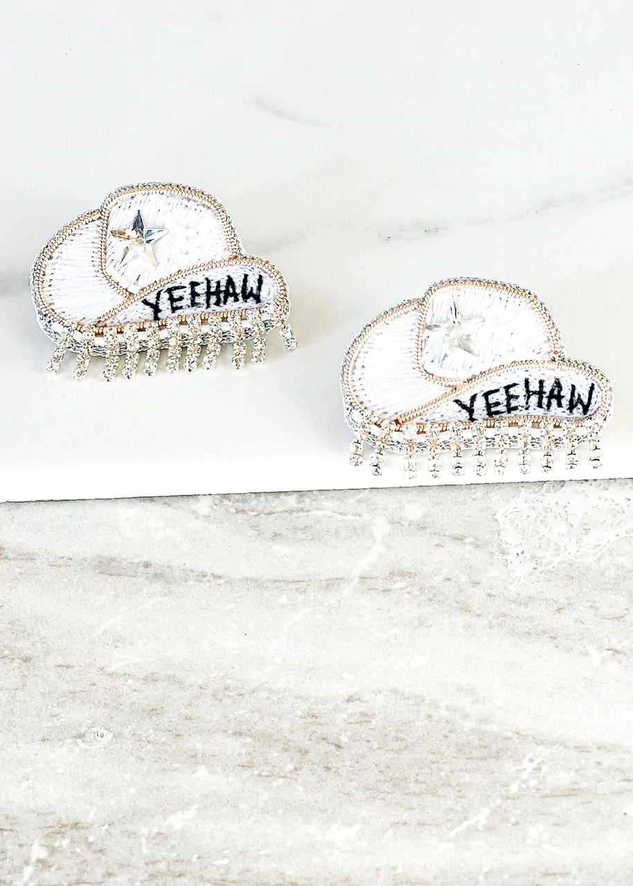 YEEHAW COWBOY HAT 14K GOLD EARRINGS - Baby Bums Clothing
