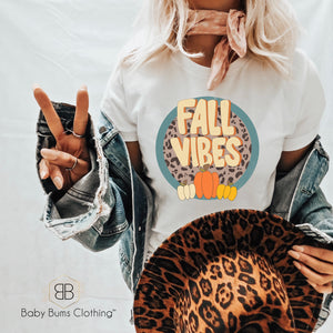 LEOPARD FALL VIBES ADULT UNISEX T-SHIRT - Baby Bums Clothing 