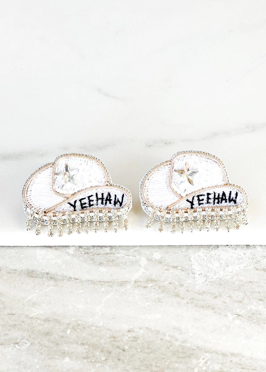 YEEHAW COWBOY HAT 14K GOLD EARRINGS - Baby Bums Clothing