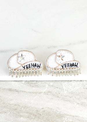 YEEHAW COWBOY HAT 14K GOLD EARRINGS - Baby Bums Clothing 