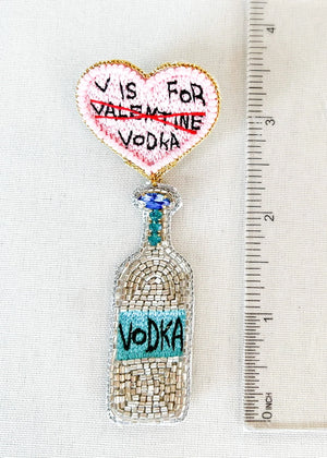 V IS FOR VODKA 14K GOLD EARRINGS - Baby Bums Clothing 