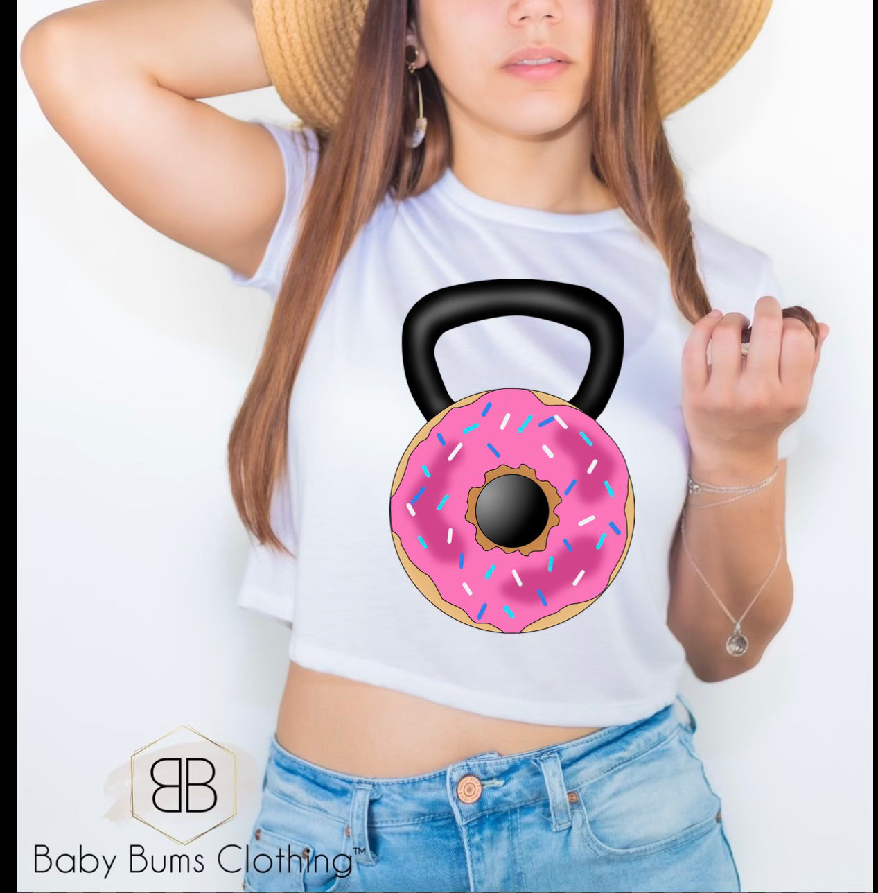 RTS ADULT CROP TOP KETTLEBELL DONUT - Baby Bums Clothing 