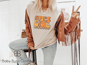 SPICE GIRL CHECK ADULT UNISEX T-SHIRT - Baby Bums Clothing 