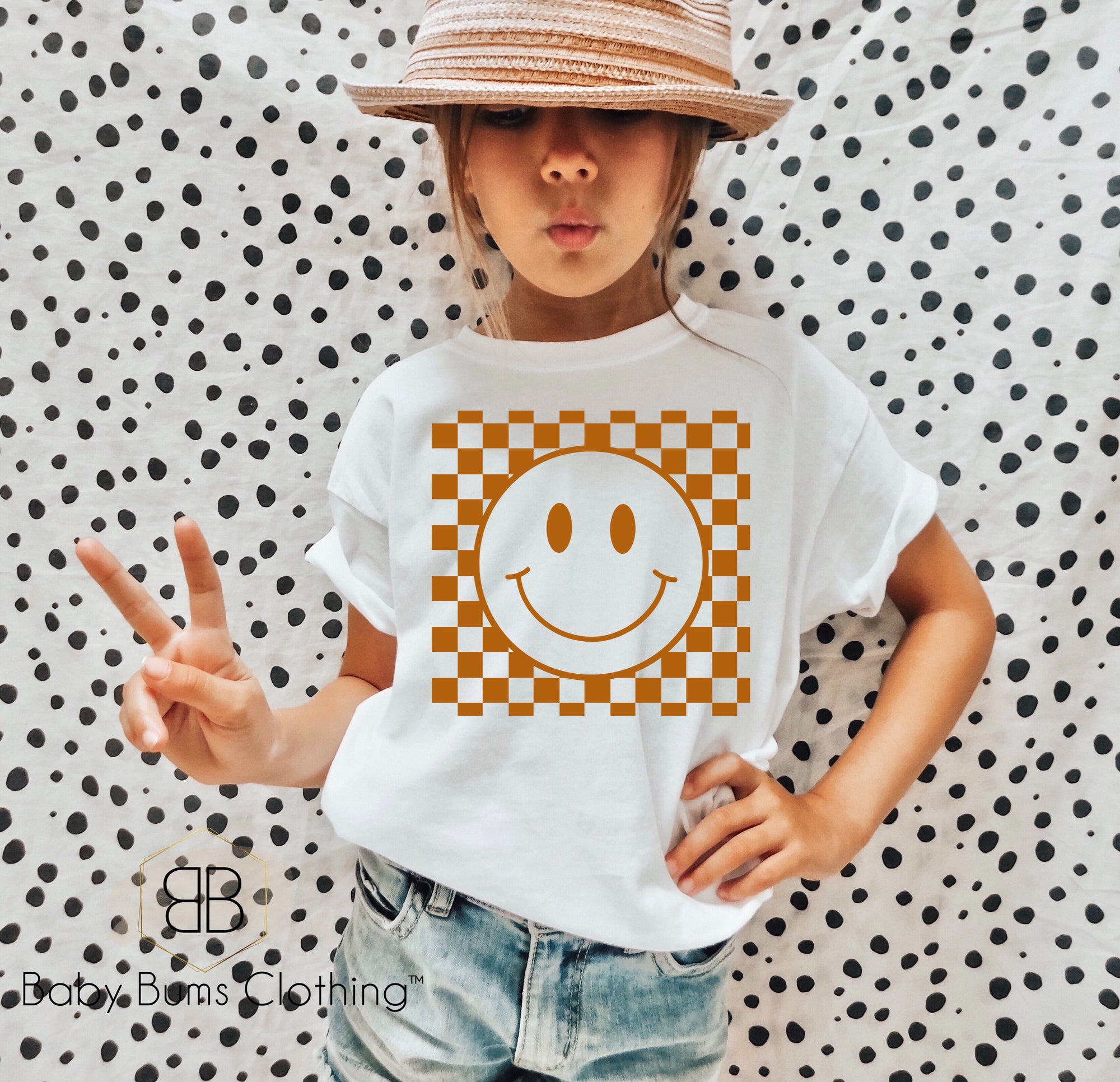 RTS KIDS CHECKERED SMILEY SCREEN TRANSFER - Baby Bums Clothing 