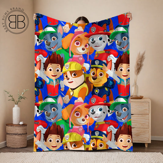 RTS PUPS SINGLE SIDED LARGE MINKY BLANKET