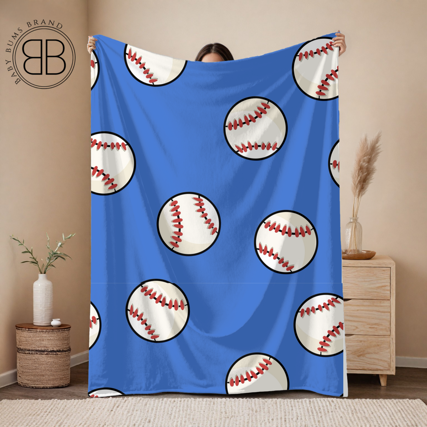 RTS BIG LEAUGE CHEW BASEBALL DOUBLE SIDED MINKY BLANKET