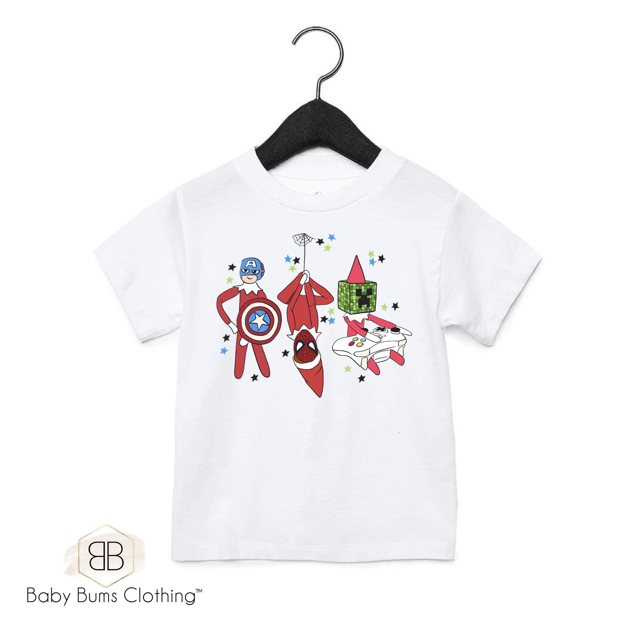 SUPER GAMER ELF KIDS TSHIRT - Baby Bums Clothing 