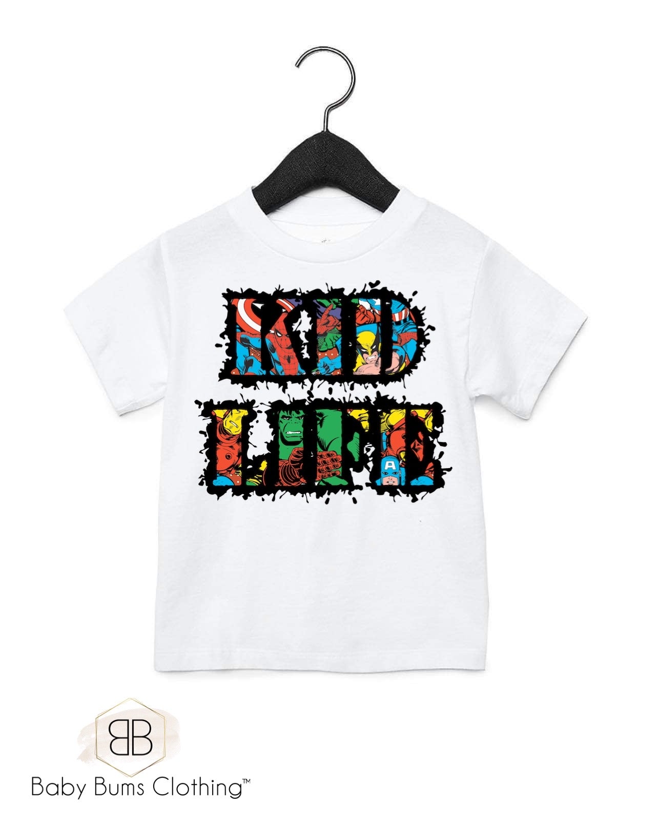 SPLATTER HERO KID LIFE  KIDS T-SHIRT - Baby Bums Clothing 