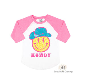 HOWDY COWBOY SMILEY T-SHIRT - Baby Bums Clothing 