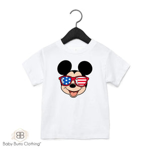 RWB MOUSE GLASSES T-SHIRT - Baby Bums Clothing 