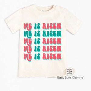 RETRO HE IS RISEN T-SHIRT - Baby Bums Clothing 