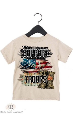 SUPPORT OUR TROOPS KIDS T-SHIRT - Baby Bums Clothing 