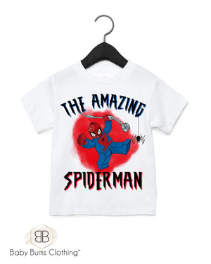 AMAZING SPIDER BLOCK  KIDS T-SHIRT - Baby Bums Clothing 