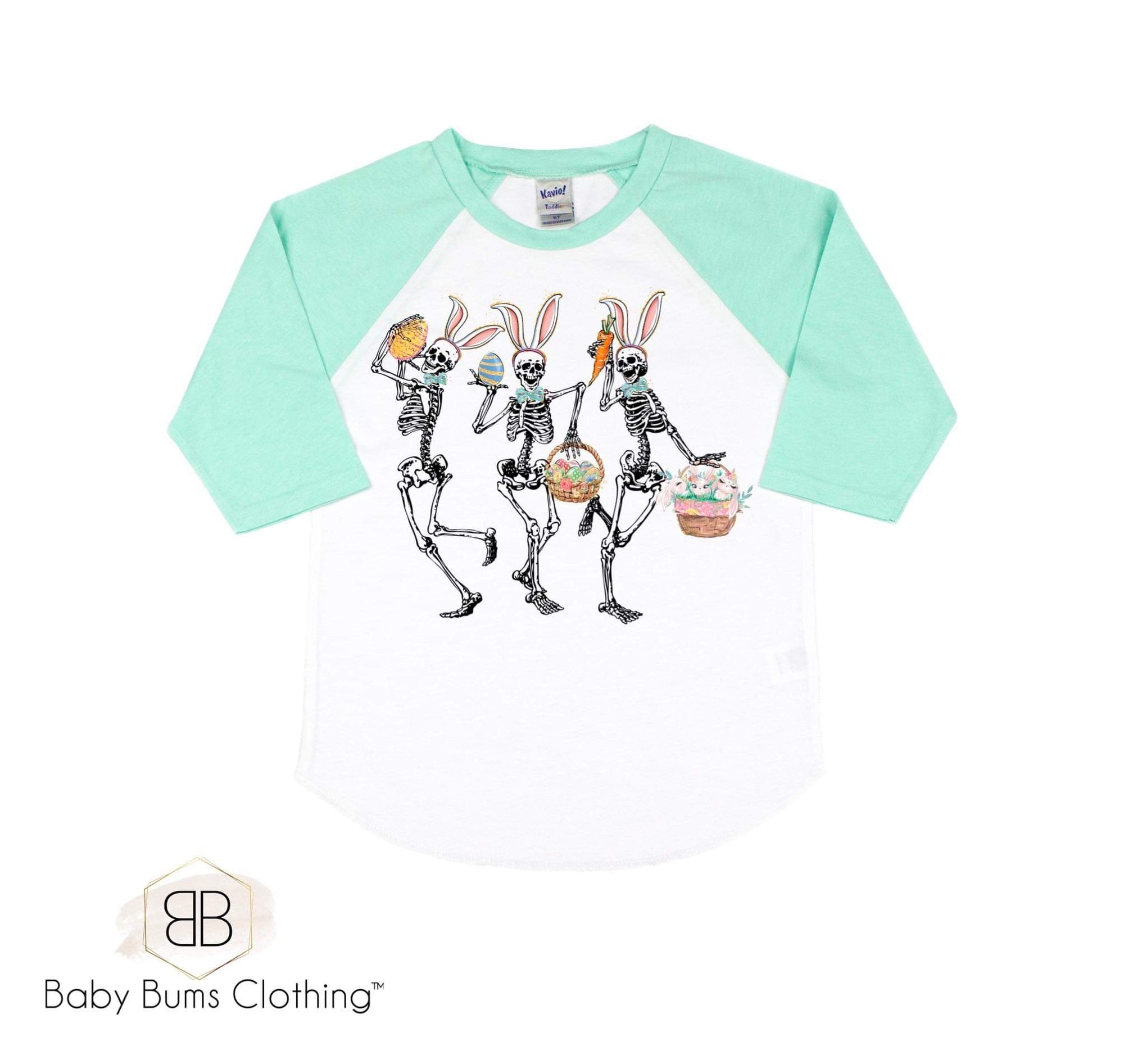 DANCING SKELLY BUNNY T-SHIRT - Baby Bums Clothing 