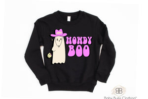 PURPLE HOWDY BOO T-SHIRT - Baby Bums Clothing 