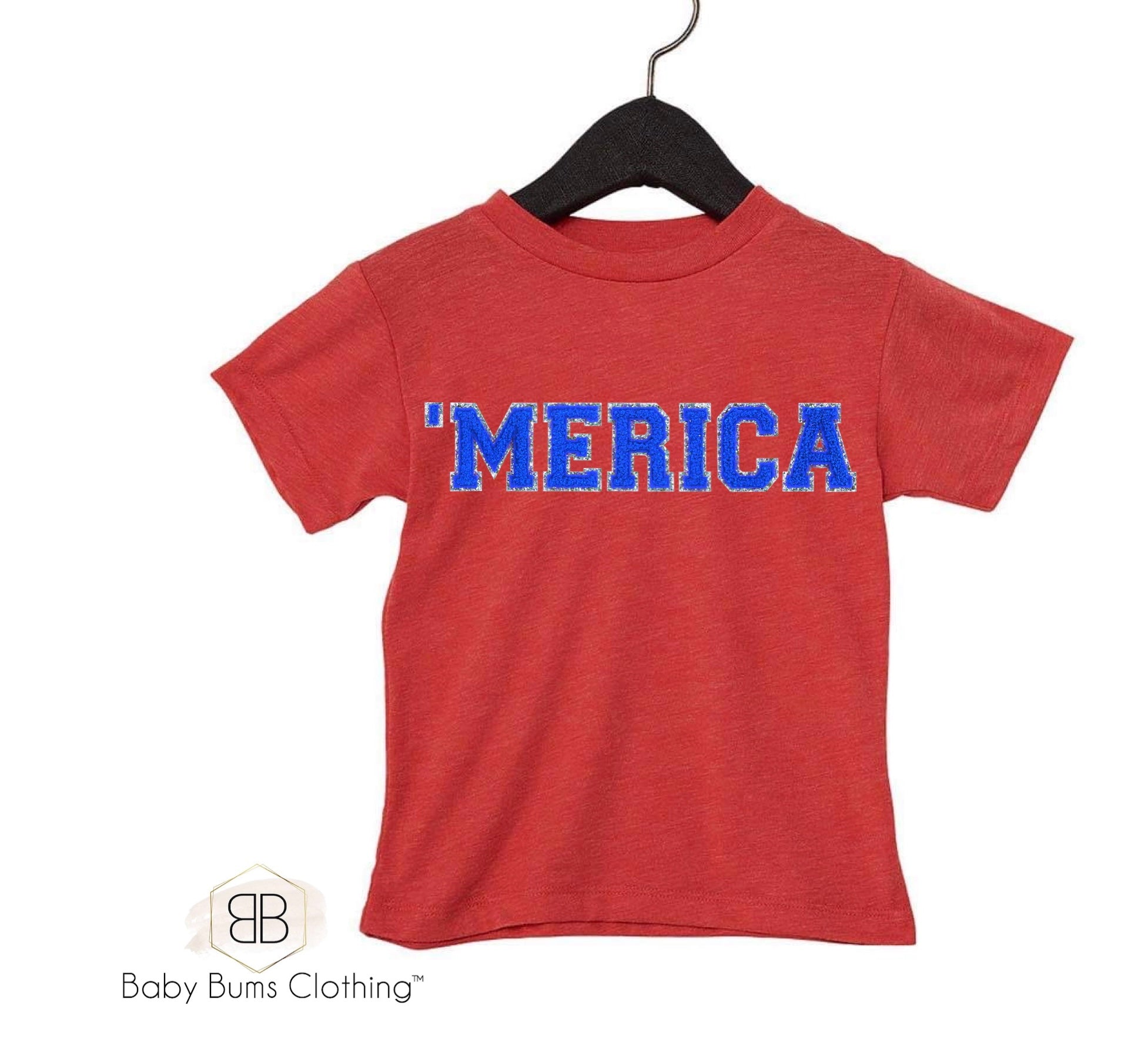 BLUE MERICA KIDS T-SHIRT - Baby Bums Clothing 