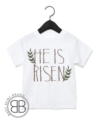 HE IS RISEN MUTED T-SHIRT - Baby Bums Clothing 