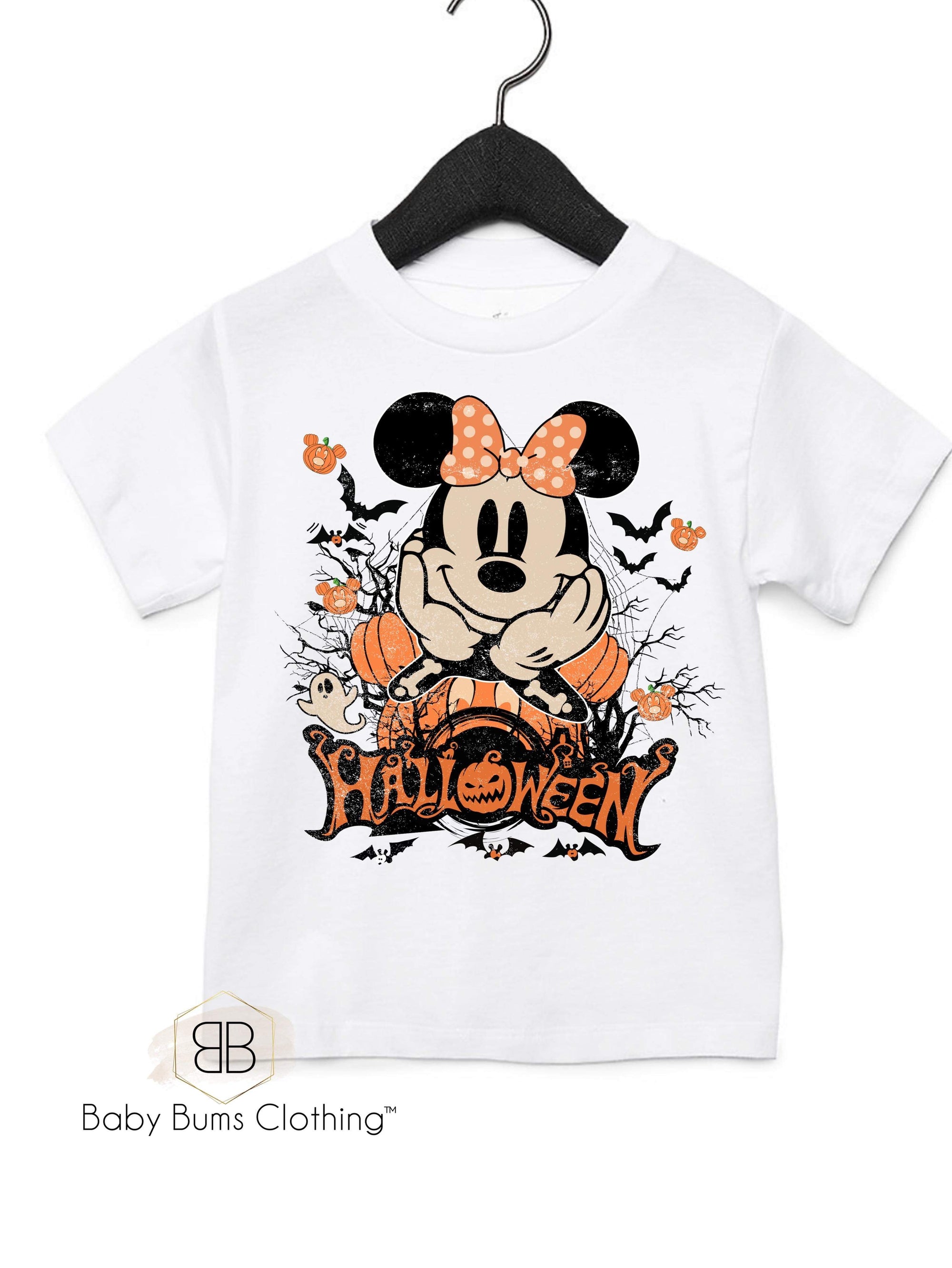 SPOOKY HALLOWEEN GIRL MOUSE T-SHIRT - Baby Bums Clothing 