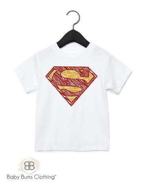 SKETCH STEEL MAN KIDS T-SHIRT - Baby Bums Clothing 