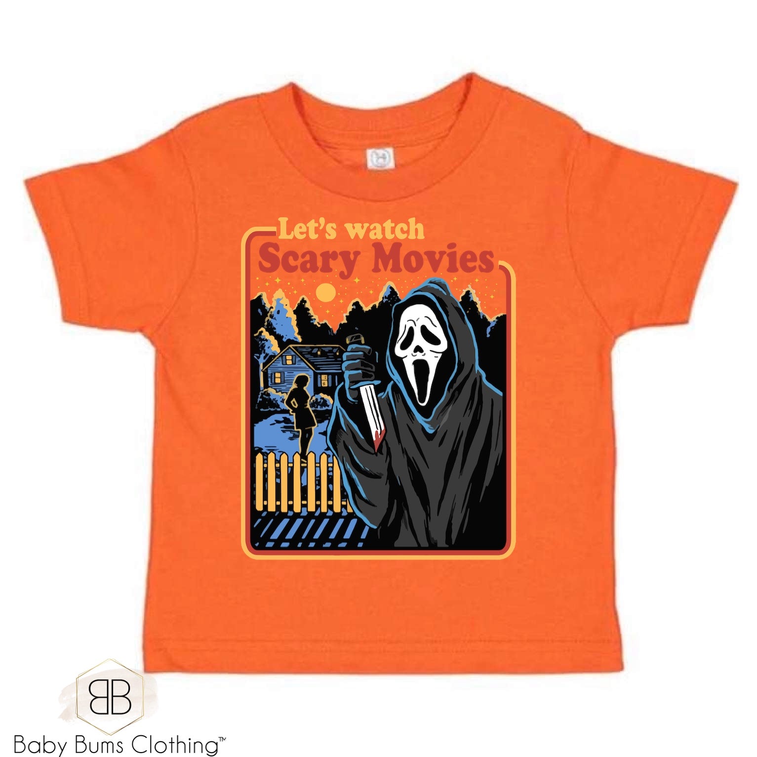 LETS WATCH SCARY MOVIES T-SHIRT - Baby Bums Clothing 