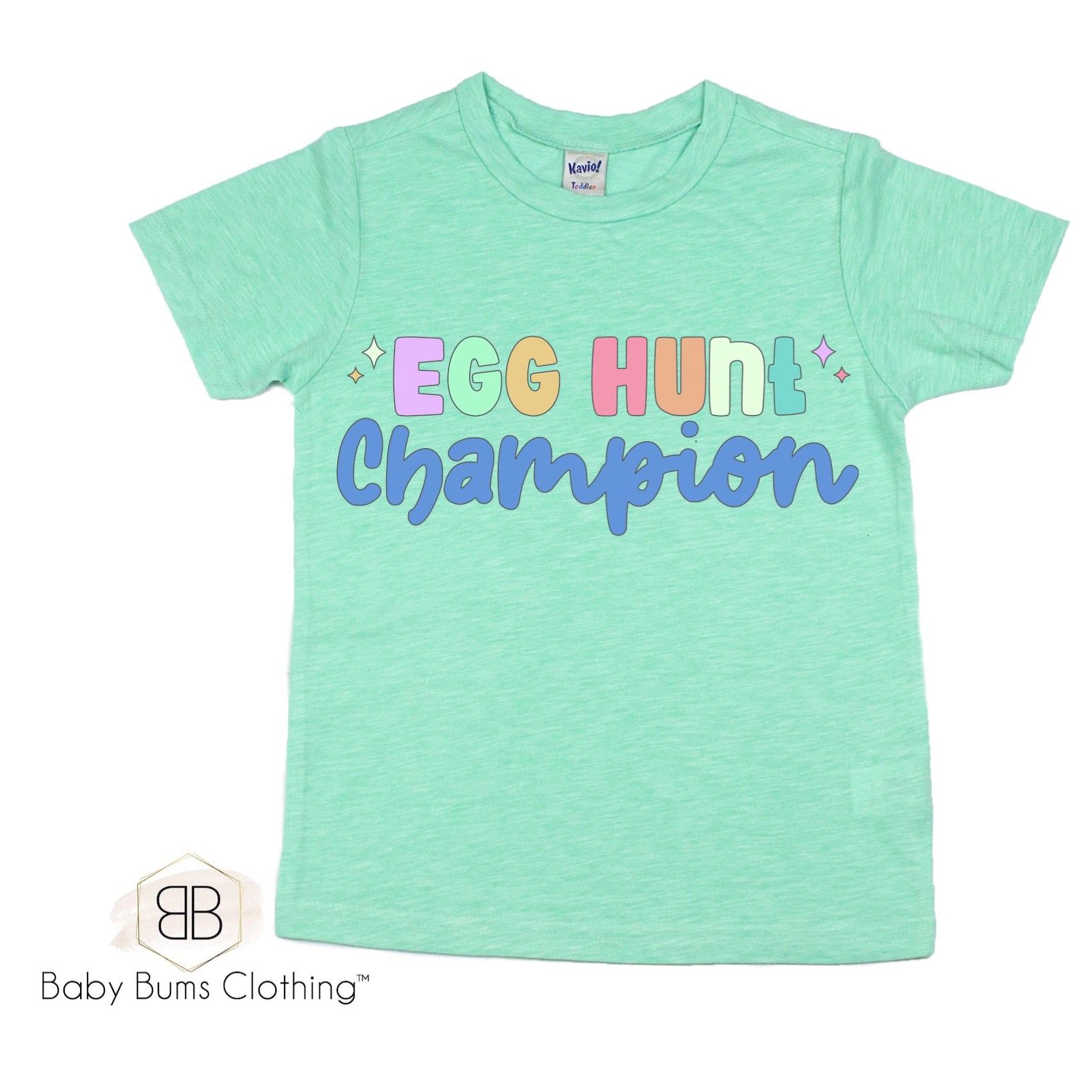 PASTEL EGG HUNT CHAMPION T-SHIRT - Baby Bums Clothing 