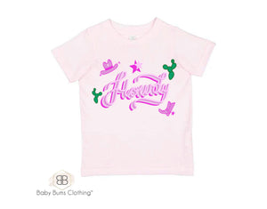 PINK HOWDY T-SHIRT - Baby Bums Clothing 