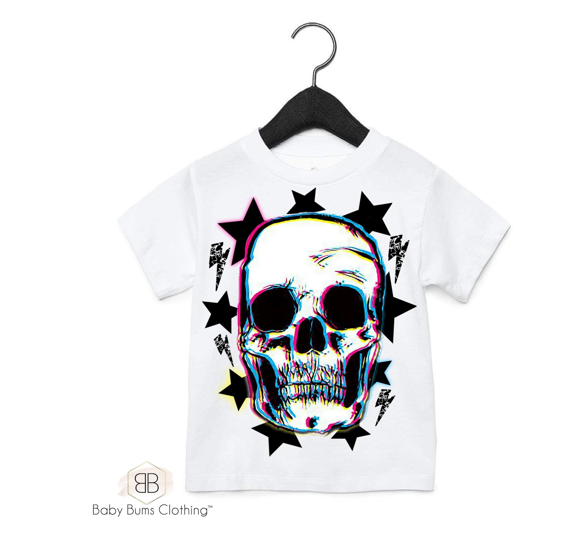 HOLOGRAPHIC SKULL T-SHIRT - Baby Bums Clothing 