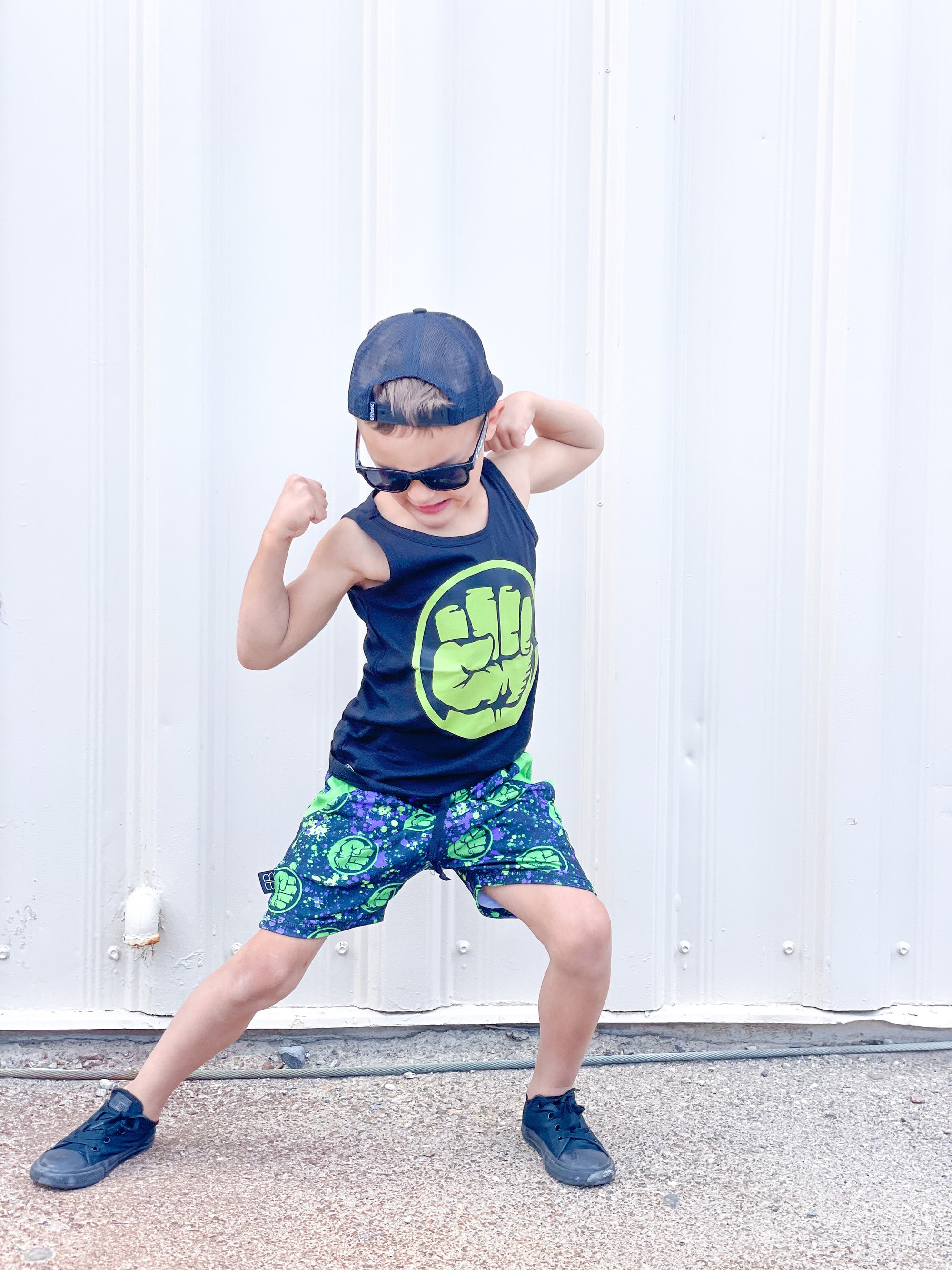 NEON HULK FIST KIDS T-SHIRT - Baby Bums Clothing 